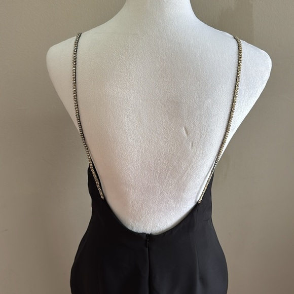 NBD Revolve Renata Rhinestone Straps Backless Mini Black Party Dress Size M - Picture 10 of 13